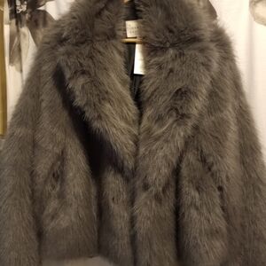 Gray Fur Brand New Never Worn Coat by A New Day. Gorgeous.